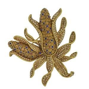 Heidi Daus  "Candy Corn" Crystal Corn Pin brooch and earrings